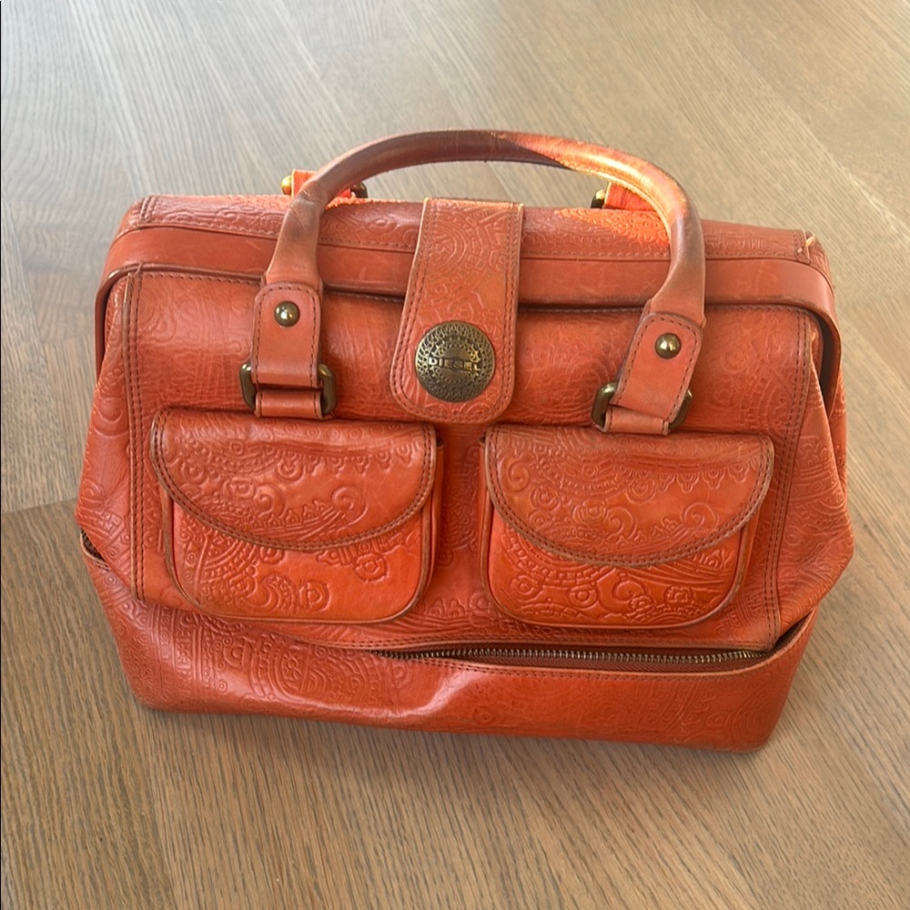 Diesel Red Leather Handbag